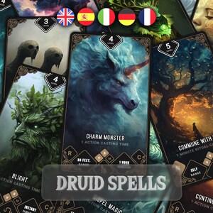 Druid Spell Cards | D&D 5e, Full Art (Digital Download) | Poker and Tarot size