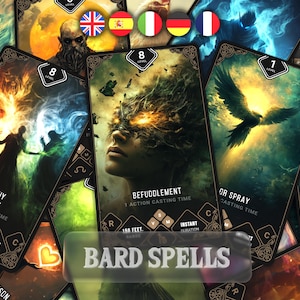 Bard Spell Cards | D&D 5e, Full Art (Digital Download) | Poker and Tarot size