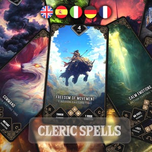 Carte Incantesimi del Chierico / D&D 5e, Illustrazione Completa (Download Digitale) / Formato Poker e Tarocchi