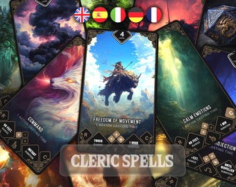 Cleric Spell Cards | D&D 5e, Full Art (Digital Download) | Poker and Tarot size