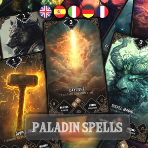 Paladin Spell Cards | D&D 5e, Full Art (Digital Download) | Poker and Tarot size