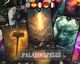 Paladin Spell Cards | D&D 5e, Full Art (Digital Download) | Poker and Tarot size