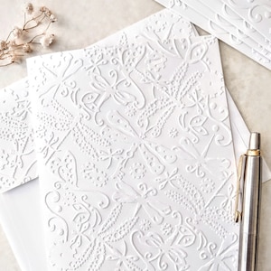 Dragonfly Card, A2 Size 4.25 x 5.50&quot; While Embossed CardWith Embossed Envelope, Blank Inside All Occasion Card