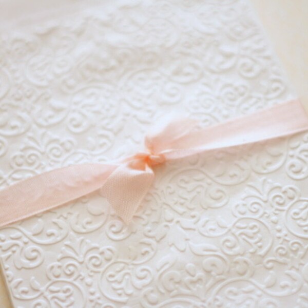 Gift Bags Embossed White Antique Lace Inspired Paper Gift Bags: Set of 10 Glassine Lined Candy Buffet Bags Wedding Favors Bridal Showers