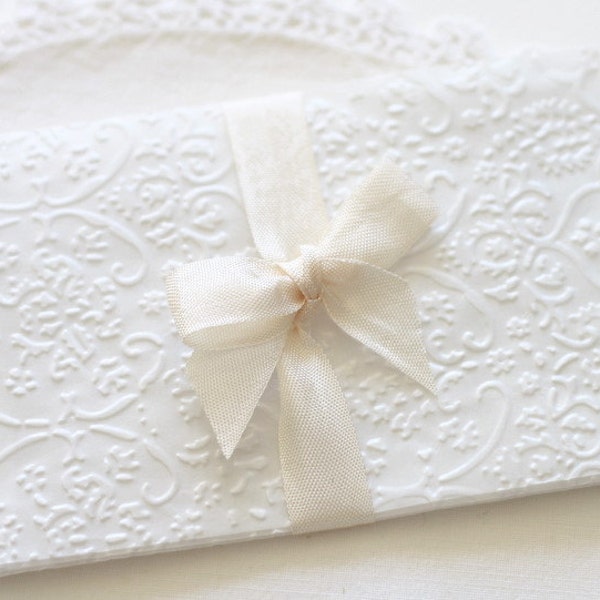 Glassine Gift Envelopes Embossed French Lace Glassine:Set of 20