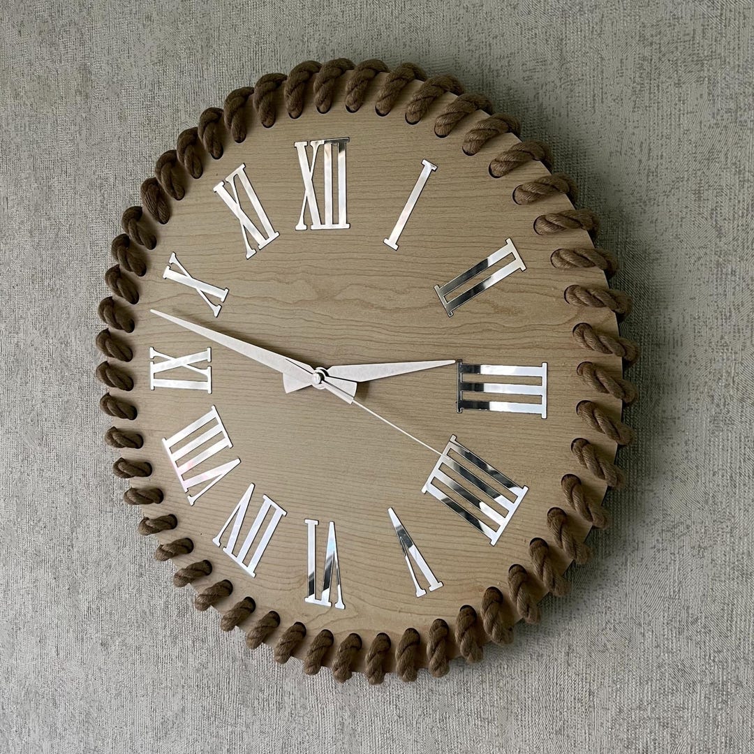 Team Roping Wall Clock Handmade Rope-edge Wall Clock With Silent Quartz Movement, Laser-cut ...