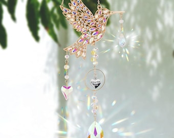 Crystal Hummingbird Suncatcher – Mom Gifts, Garden Decor, Window Hanging