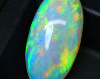 AAA Quality Natural Ethiopian Fire White Opal Cabochon 26.80 Ct  Oval Shape opal for jewelry supply, December Birthstone 28x15x12 mm