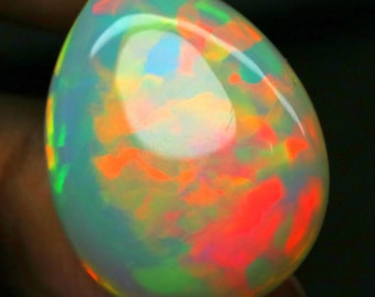 Naturlig etiopisk eldvit AAA-kvalitetsopal cabochon 23,10 ct päronformad opal för smyckesleverans, decembers födelsesten 25x20x10 mm