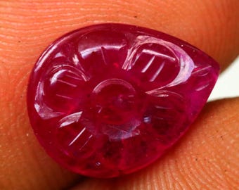 Natural Ruby (Natural Blood Red, Very Rare) 4.50 Ct  Pear Brilliant Cut (100% Natural or Money Back Guaranteed) 13x10x3 mm