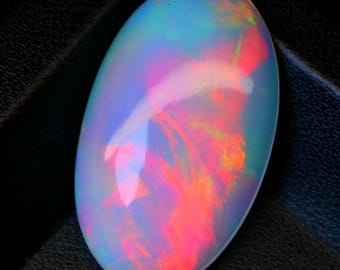 Ethiopian Opal Cabochon: 15.7 Ct  Oval Rainbow Fire Gemstone Jewelry Making Loose Gemstone For Size 27x16x7 mm