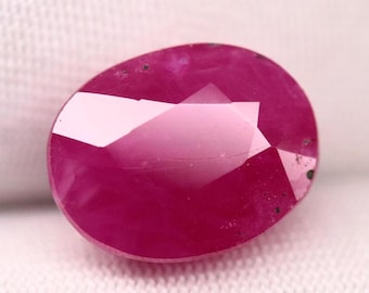 4.75ct Natural Burma Ruby | Oval Faceted Loose Gemstone | Deep Pink Red Ruby | Collector Stone | July Birthstone DIY Jewelry