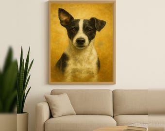 Fox Terrier Öl Gemälde Haustier Porträt Hund Wand Kunst Digitaler Download