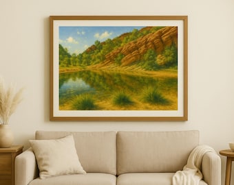 Flinders Ranges Oil Painting, Australian Outback Wall Art, South Australia Landscape, Digital Download