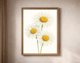 Daisy Wall Art Printable Watercolour Botanical Flower Print