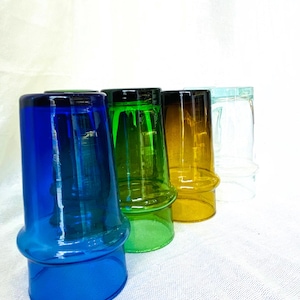 Set of 6 Hand-Blown Recycled Glass Beldi Glasses – Authentic Moroccan Craftsmanship