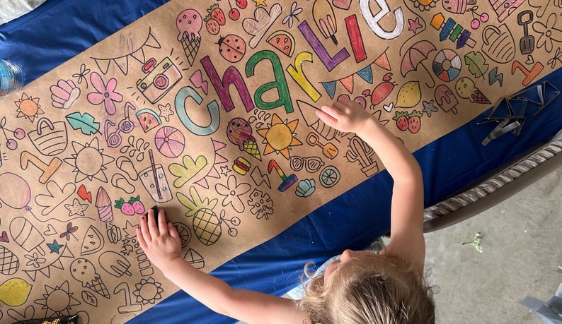 Kids Large Kraft Paper Doodle Roll image 1