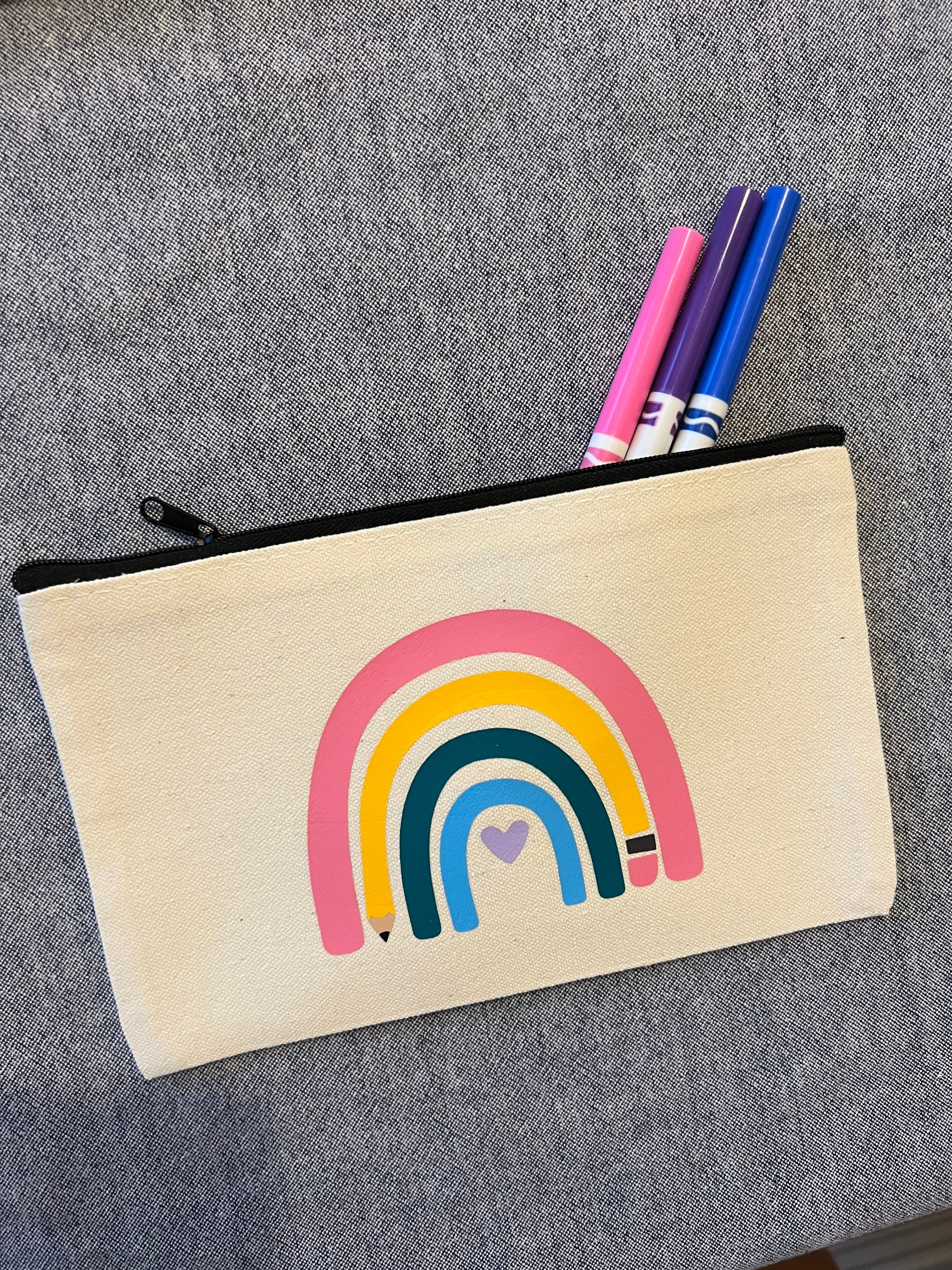 Personalised Kids Pencil Case 2 Compartment Large Stationery Pouch