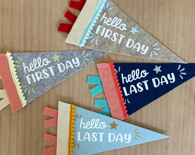 First / Last Day of School Flag Set | New Style | Exclusively on Etsy | New Color