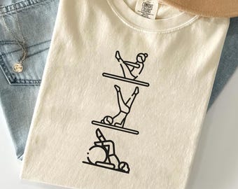 Pilates Pose Shirt,Reformer Pilates Tee,Pilates Instructor Gift,Pilates Workout Gift,Minimalist Pilates Equipment Line Art Shirt