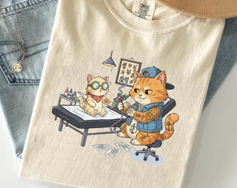 Cat Tattoo Shirt,Funny Cat Meme Tee,Gift for Cat Owner,Viral Dark Humor Shirt,Tattoo Artist Gift,Animal Tattoo Meme Shirt,Trendy Meme Shirt