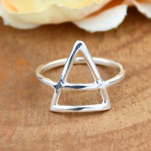 Triangle Ring: 925 Sterling Silver Minimalist Stacking Band