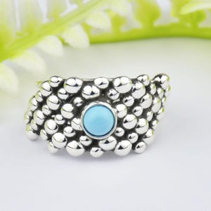 Sterling Silver Turquoise Ring: Handmade December Birthstone