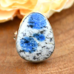 K2 Jasper Sterling Silver Ring: Handmade Gemstone Band (18x24mm