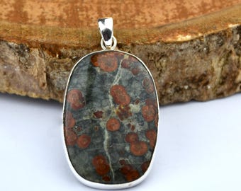Handmade Peanut Obsidian 925 Sterling Silver Pendant