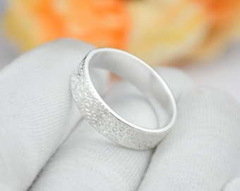 Handgemaakte 925 sterlingzilveren bandring, boho-huwelijkscadeau