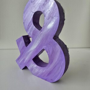 Lavender Geode Ampersand Sign, Thick Freestanding Wood Epoxy Resin Letter, Silver Crystal Art, Purple Agate Decor, Mystical Desk Accent image 14