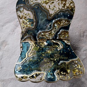 Moderne Islamische Tischdekoration, Handgefertigter Koranständer Im Gold Achat Stil, Dekorativer Harz Buchhalter, Eid Geschenk, Spiritueller Leseständer Bild 14