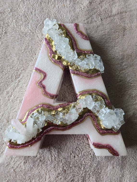 Resin Geode Wall Art in gold and purple with fire glass and crystal by Luxe Signature Art