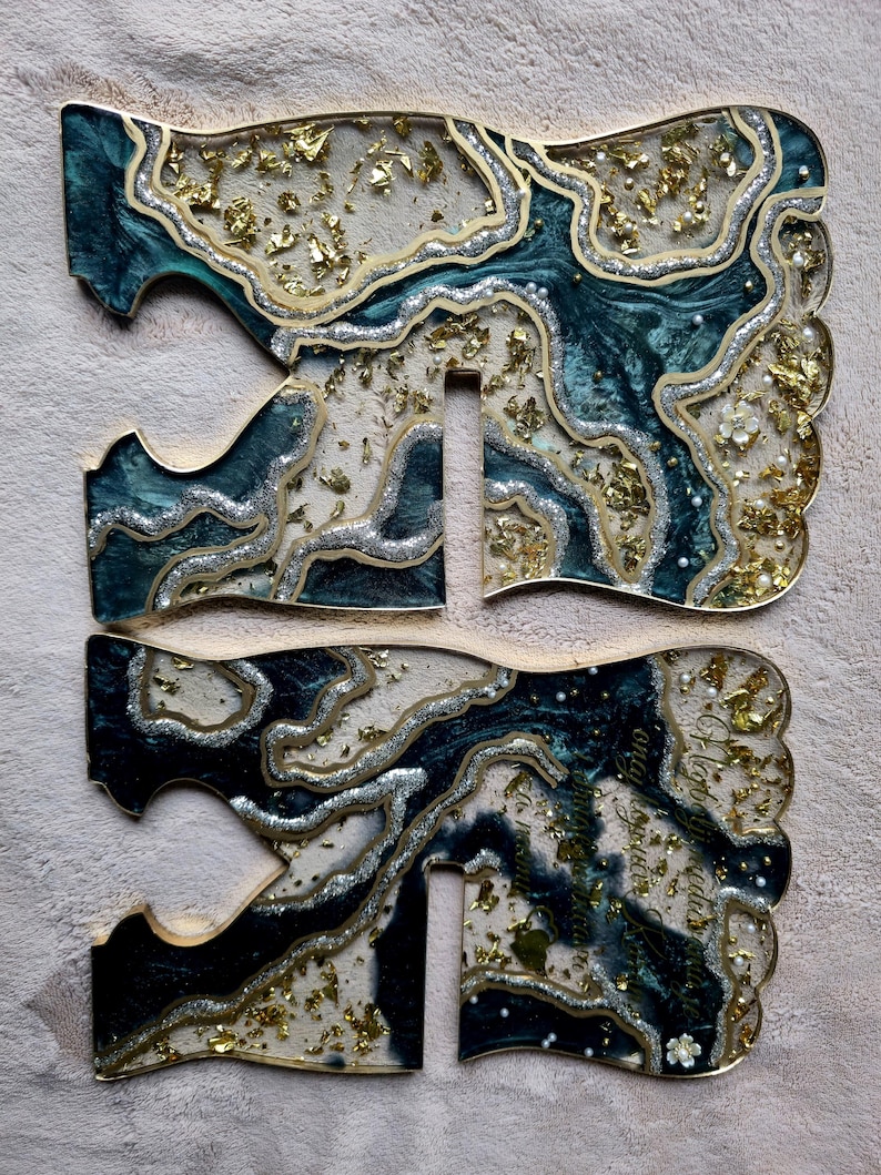 Moderne Islamische Tischdekoration, Handgefertigter Koranständer Im Gold Achat Stil, Dekorativer Harz Buchhalter, Eid Geschenk, Spiritueller Leseständer Bild 11