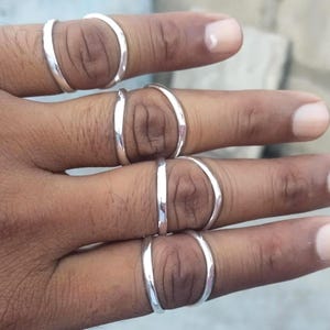 Modern Open Style Ring,925 Sterling Silver Swan Neck Ring, Silver Double Band Ring, Handmade Thin Silver Ring For Pip Dip Joint Support Ring