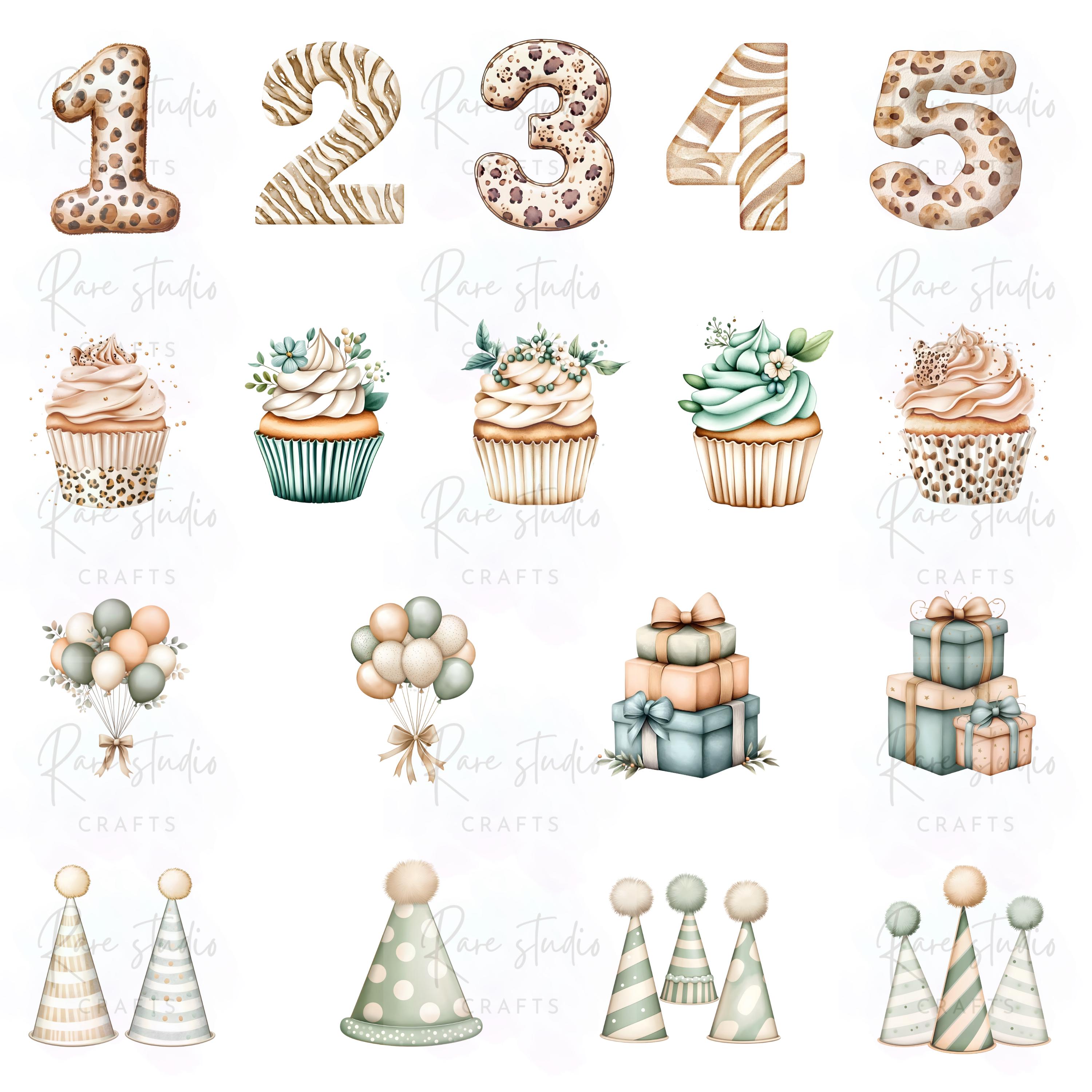 Safari Birthday Clipart Bundle, Jungle Animals PNG, Baby Shower Safari ...