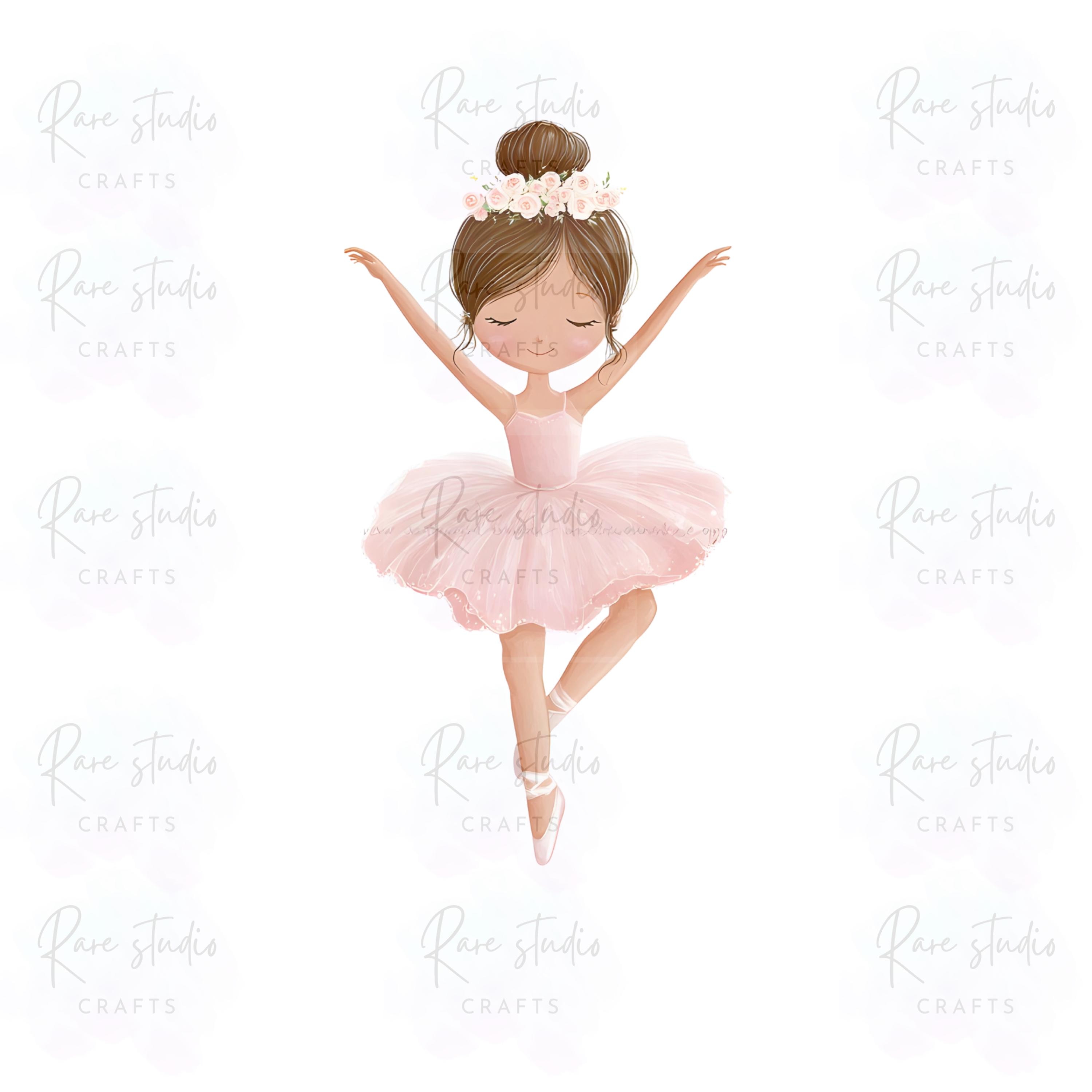 Blush Pink Ballerina Clipart Bundle, Watercolor Ballet Girls PNG ...