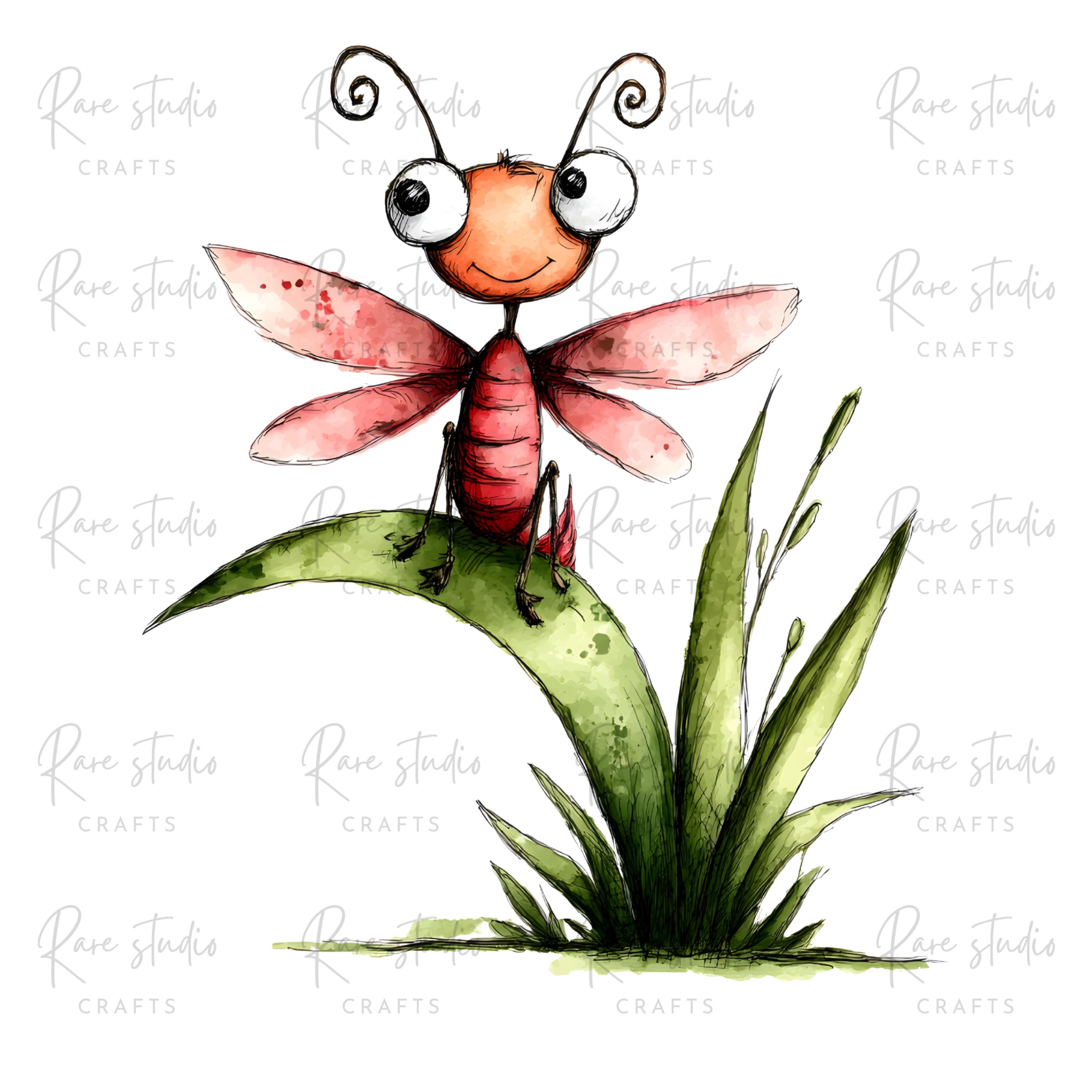 Dragonfly Clipart Bundle Watercolor Insect PNG Sublimation Graphics ...