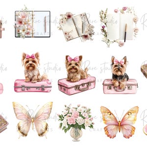 Fashion girl clipart PNG, pink aesthetic art, digital fashion clip set for scrapbooking and planner stickers