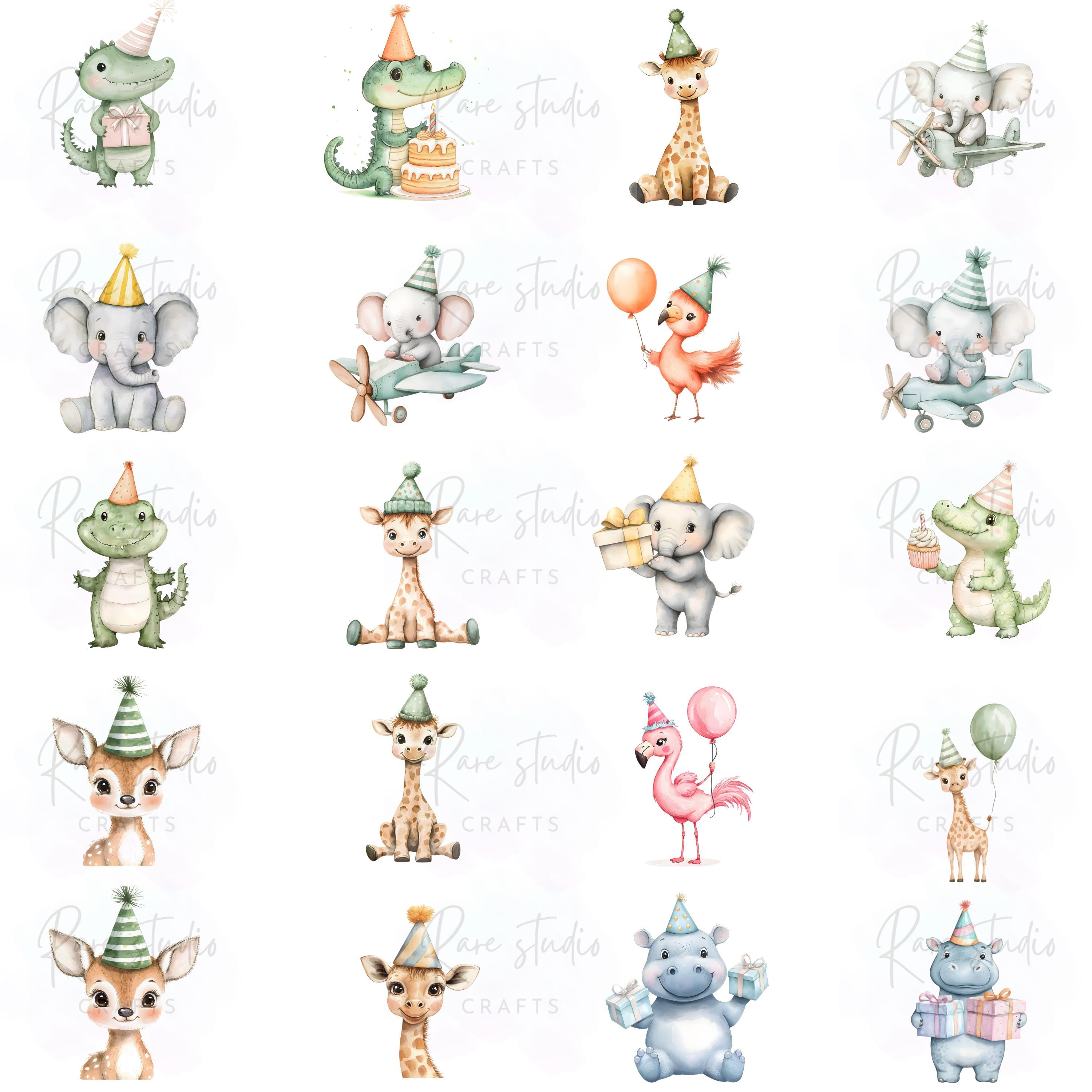 Safari Birthday Clipart Bundle, Jungle Animals PNG, Baby Shower Safari ...