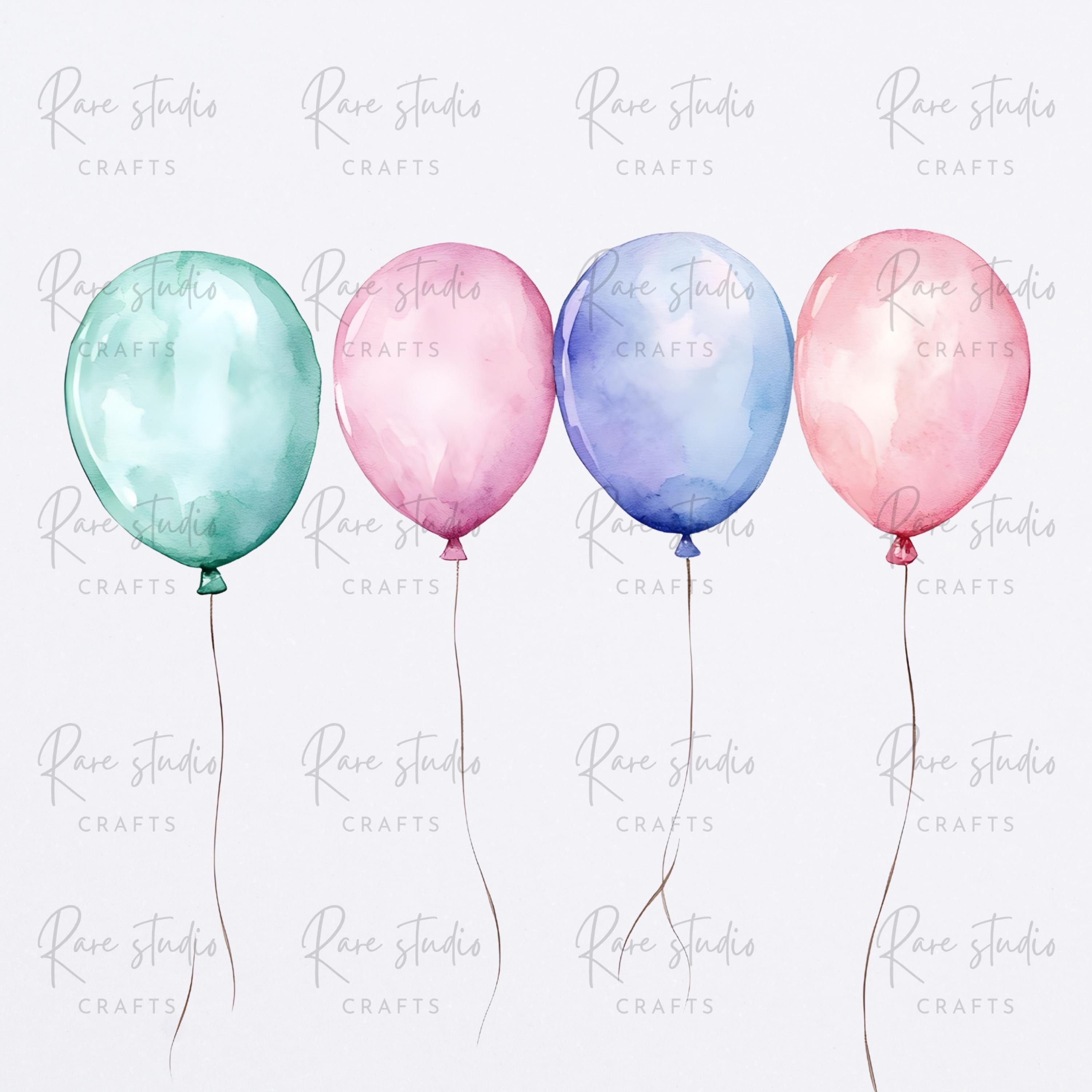 Watercolor Balloon Clipart Bundle Birthday Party Balloons PNG ...