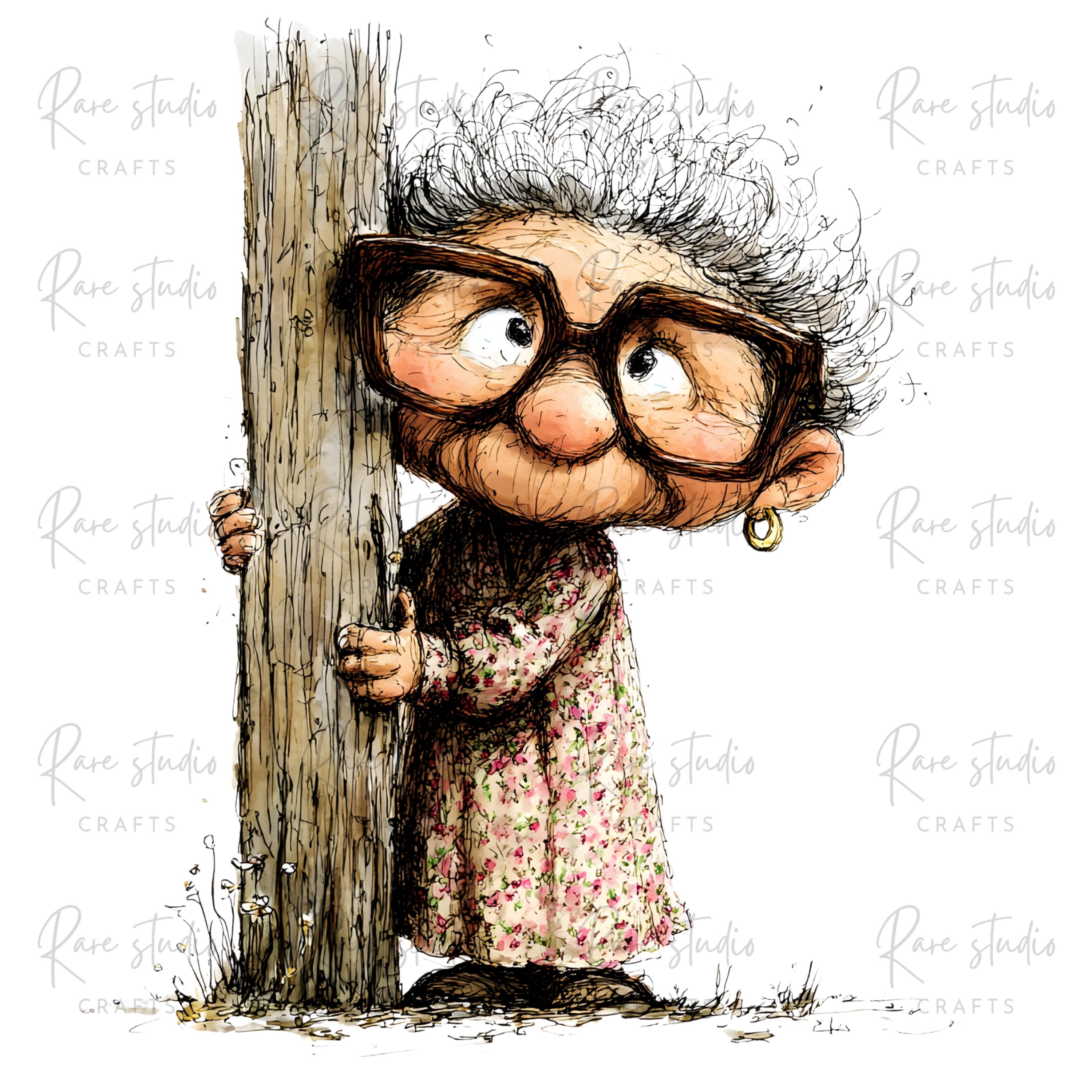 Old Lady Gardening Clipart Bundle Grandma Garden PNG Cartoon ...