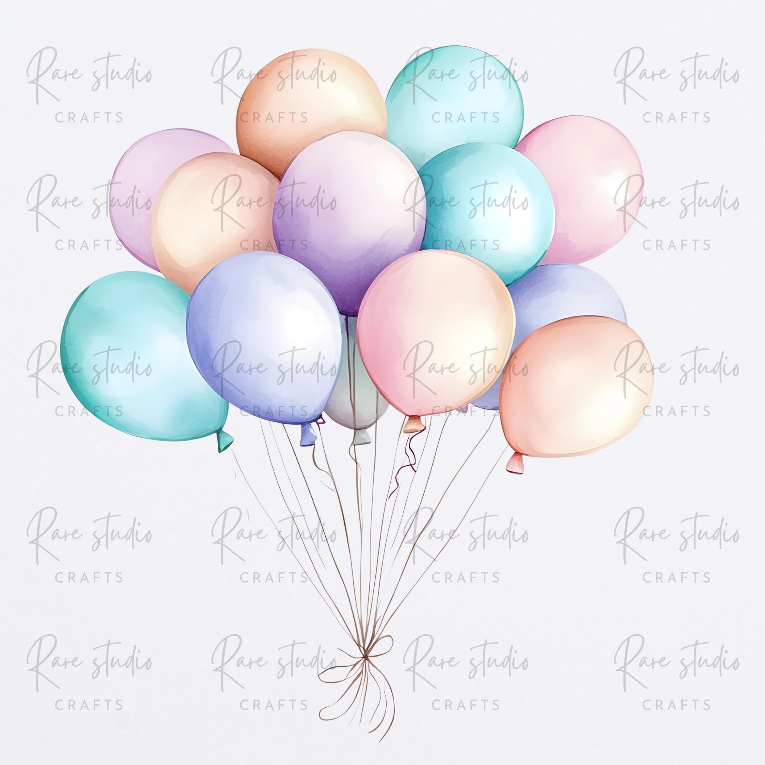 Watercolor Balloon Clipart Bundle Birthday Party Balloons PNG ...
