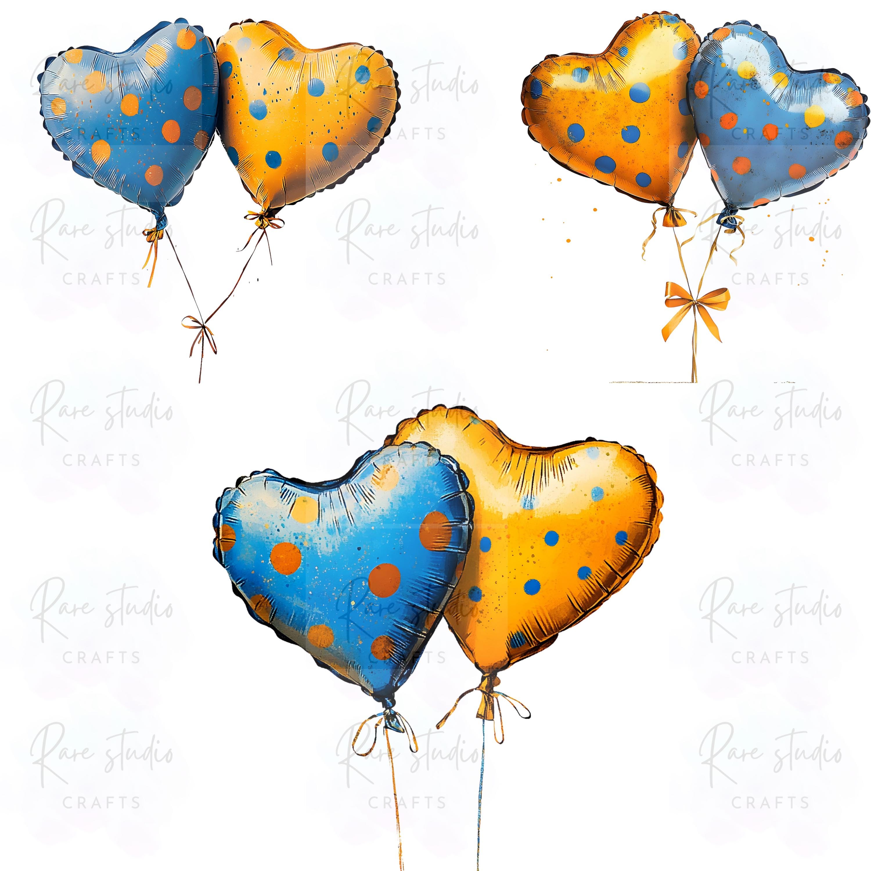 Colorful Balloon Clipart Bundle 35 PNG Party Birthday Balloons ...
