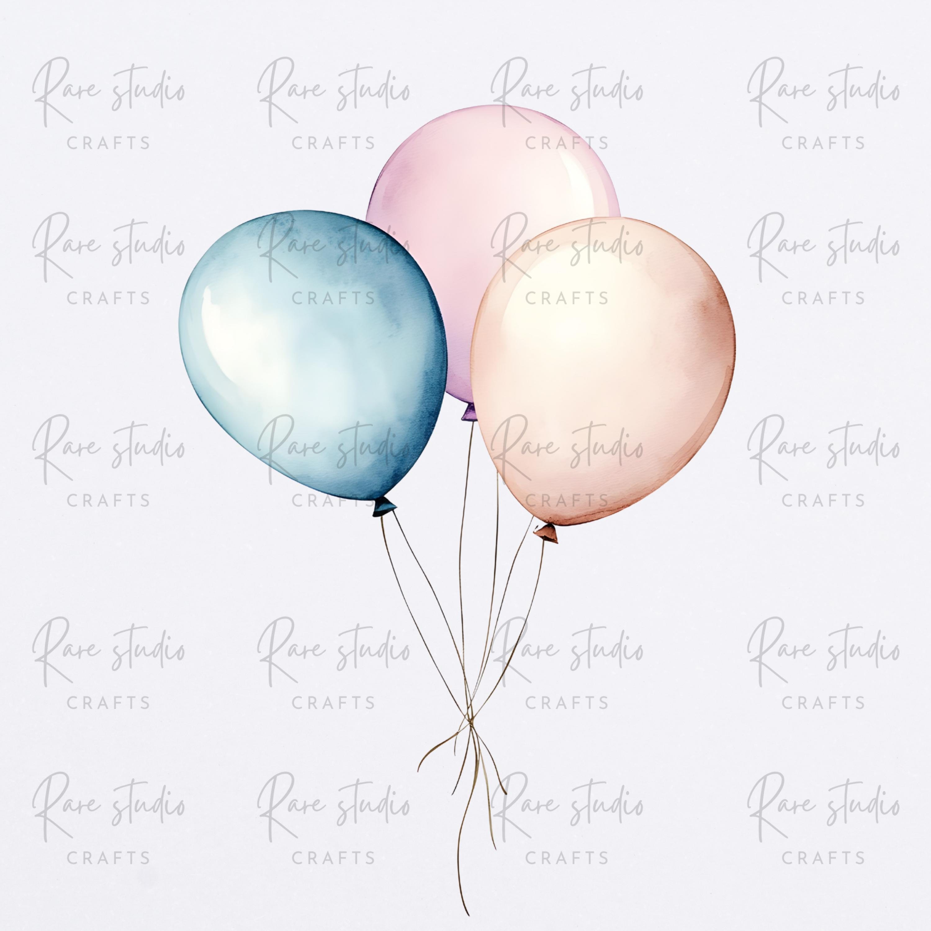 Watercolor Balloon Clipart Bundle Birthday Party Balloons PNG ...