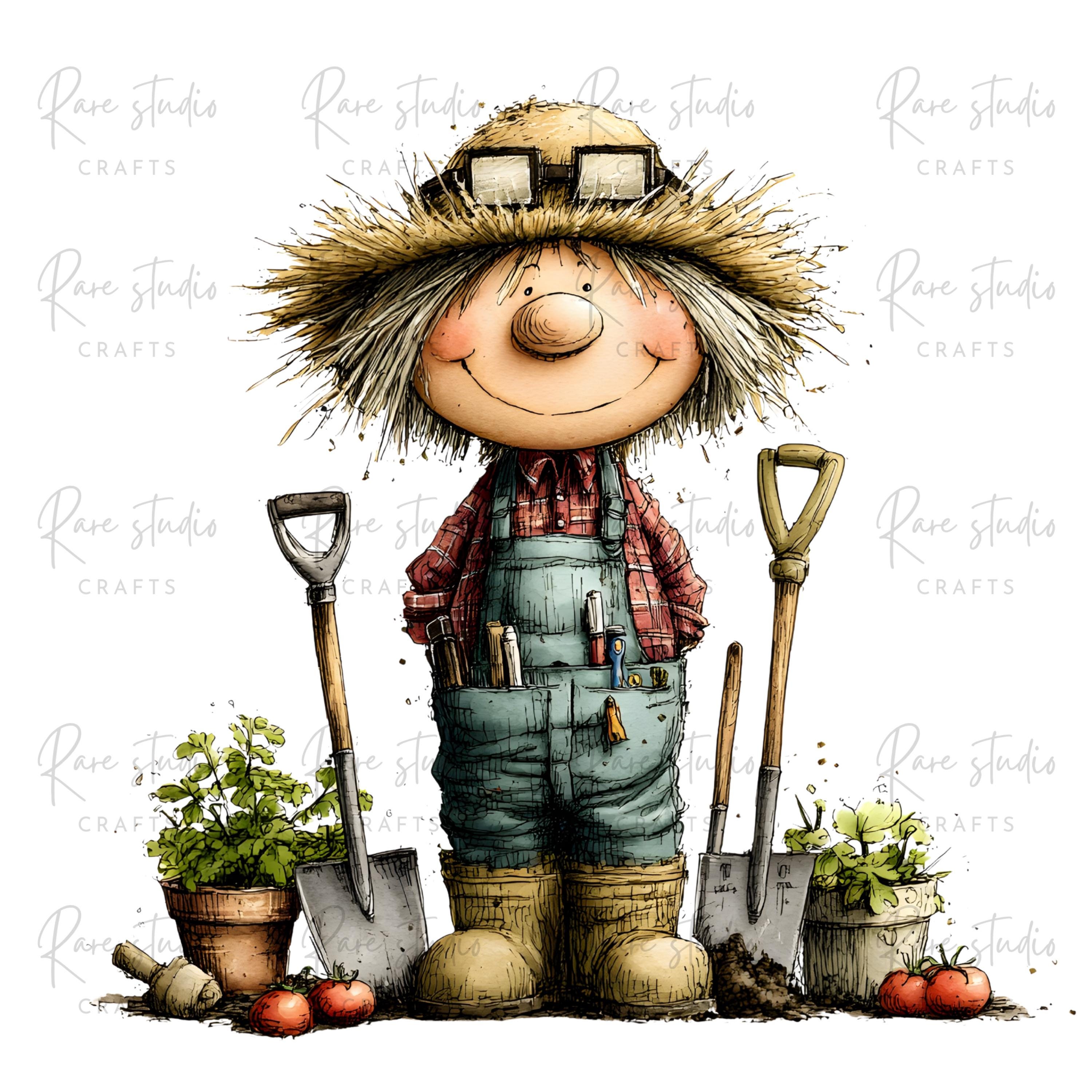 Old Lady Gardening Clipart Bundle Grandma Garden PNG Cartoon ...