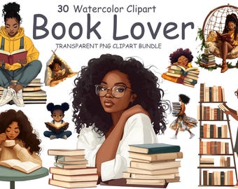 Watercolor Book Clipart Bundle: Reading Nook PNG Images (Digital Download)