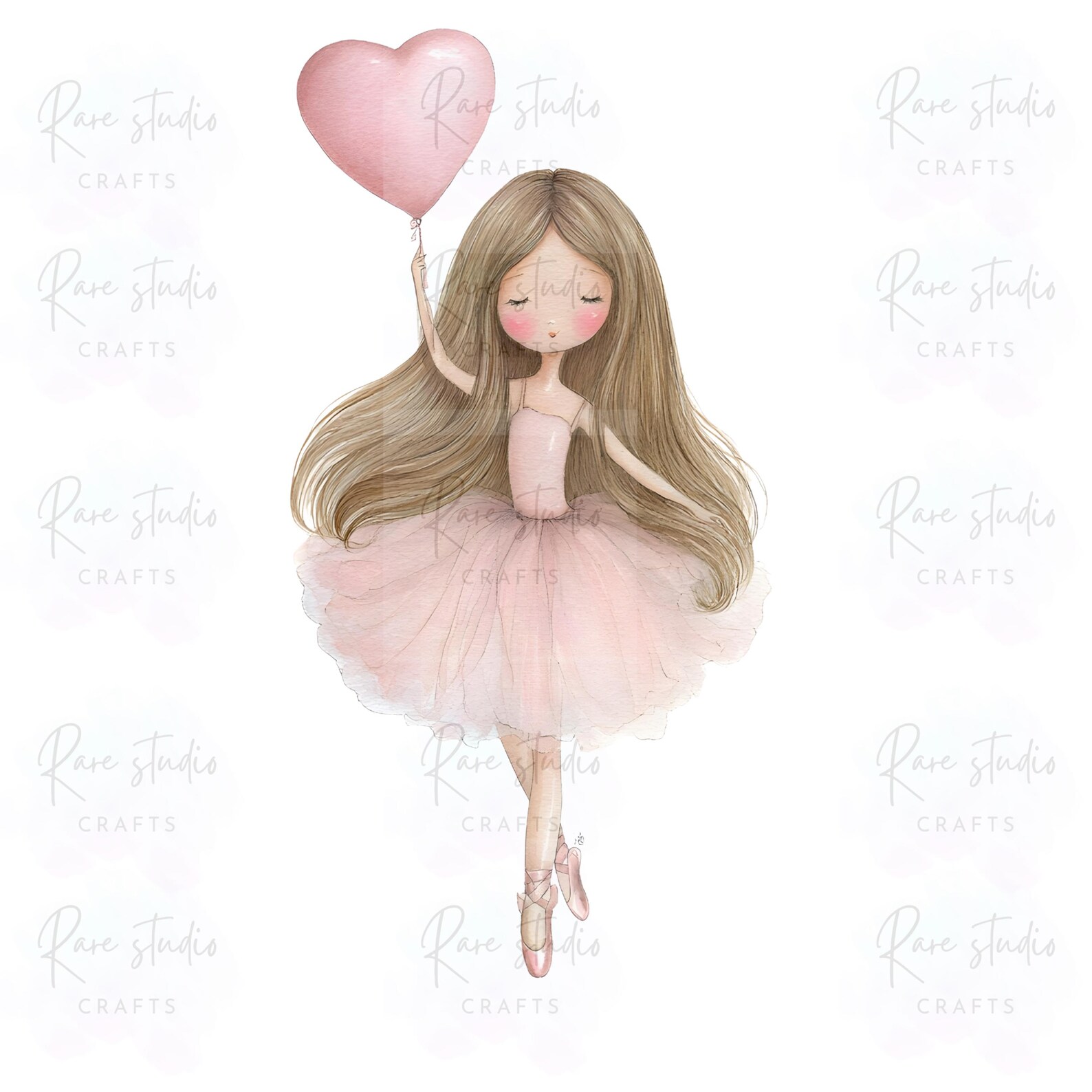 Blush Pink Ballerina Clipart Bundle, Watercolor Ballet Girls PNG ...