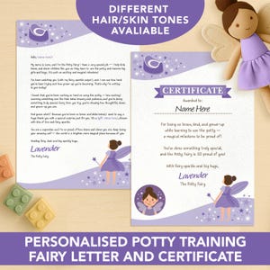 Personalised Potty Training Fairy Letter and Certificate | Digital Download | Printable Letter from Lavender the Potty Fairy