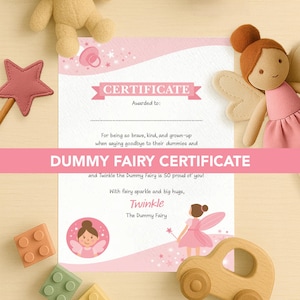 Certificado de Hada Simulada / Descarga digital / Certificado imprimible de Twinkle the Dummy Fairy